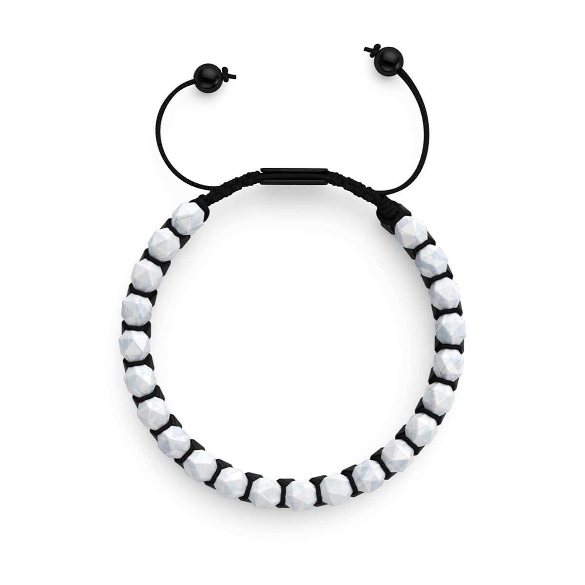 Pierre de Lune & Agate Noire | Bronze à canon | Bracelet Double Géom
